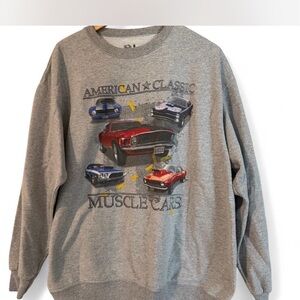 Fruit of the Loom Gray American Classic Cars Men's Sweater